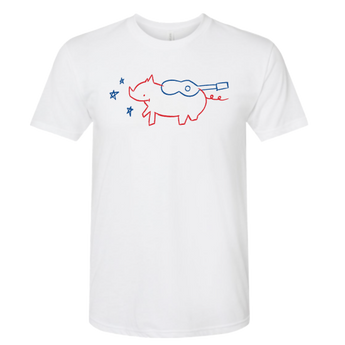 White Scribble Pig T-Shirt